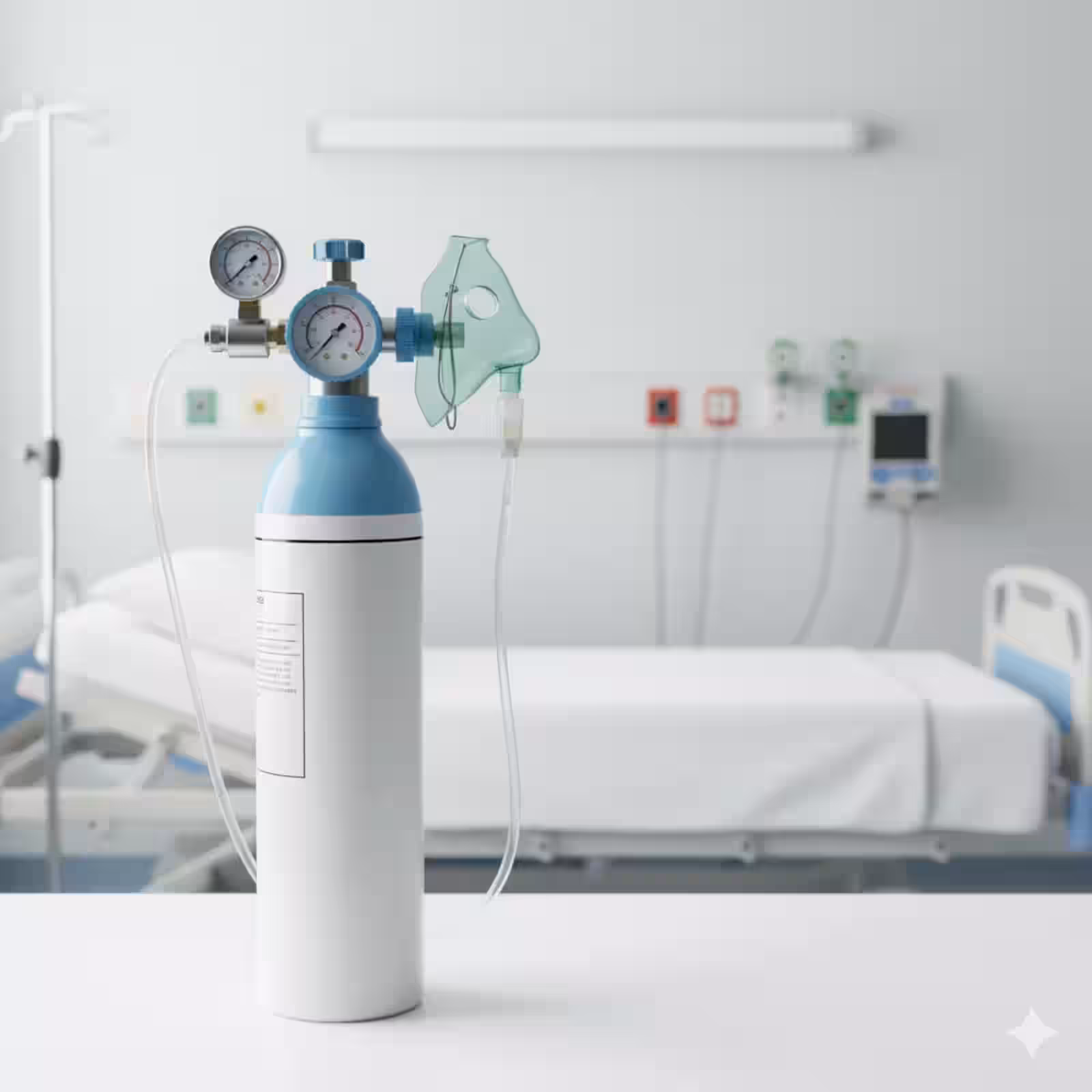 Oxygen cylinder with flowmeter