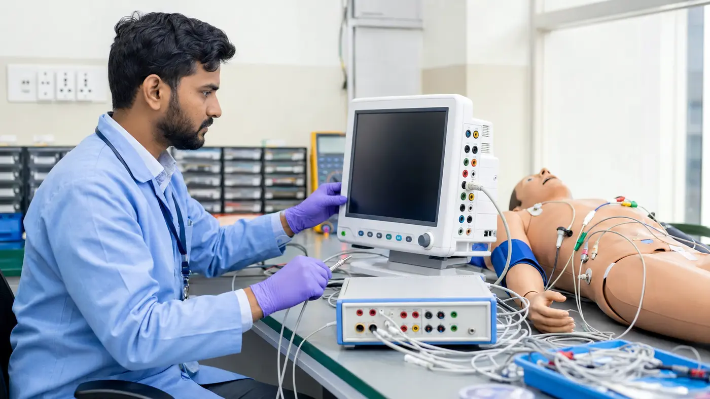 medical equipment calibration services in Hyderabad using a patient simulator