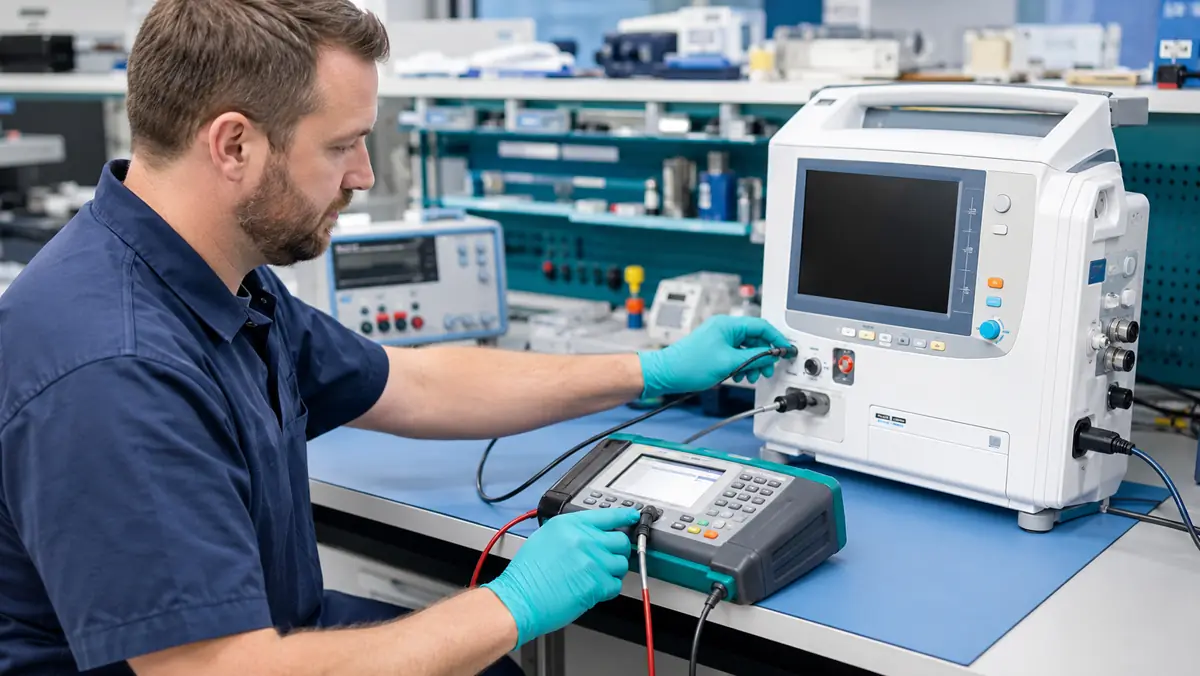 medical equipment electrical safety testing with an analyser